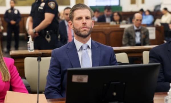 Eric Trump attends the Trump Organization civil fraud trial last month.
