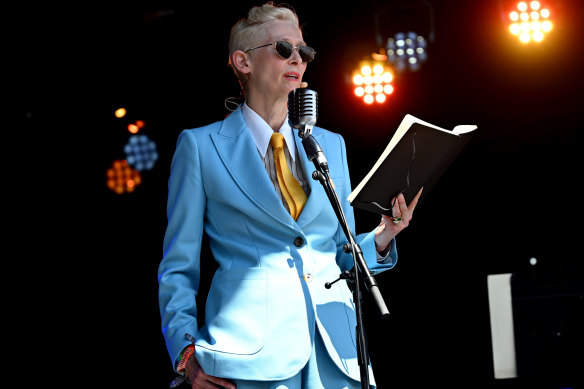 Redgrave loves the way actor Tilda Swinton wears colour.
