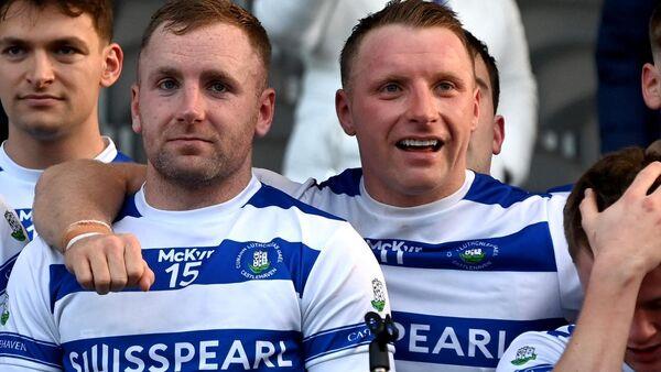 Castlehaven captain Mark Collins with brothers Michael and Brian Hurley. Picture; Eddie O'Hare
