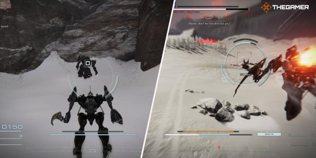 Playing fighting the Hidden AC in Armored Core 6