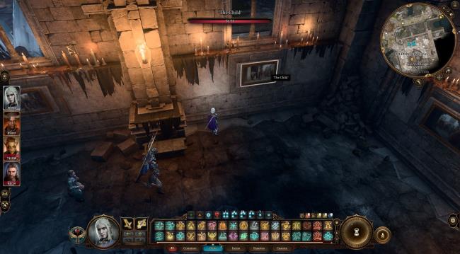 Player Inspects The Child Painting On Wall During Trial Of Justice In Wyrmway In Baldur's Gate 3