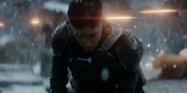 Kora as Arthelais in a flashback in Rebel Moon.