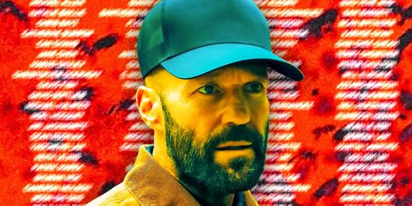 Jason Statham as Adam Clay from The Beekeeper with credits behind him