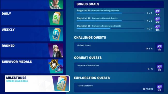 A list of available Milestone Quests for Season Four Chapter Four.