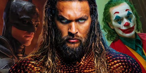 Jason Momoa as Aquaman, Robert Pattinson as Batman, and Joaquin Phoenix as Joker in DC films