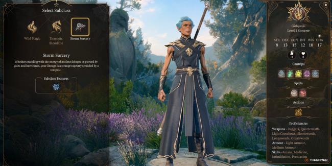 Baldur's Gate 3 Character Creation Storm Sorcerer