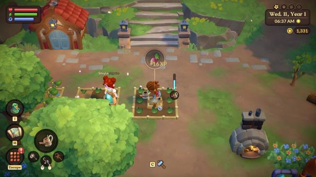 Fae Farm Two Players Watering Crops