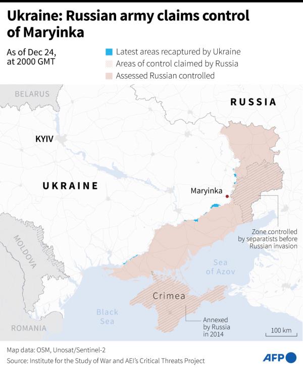 乌克兰：俄罗斯军队声称控制了马里因卡