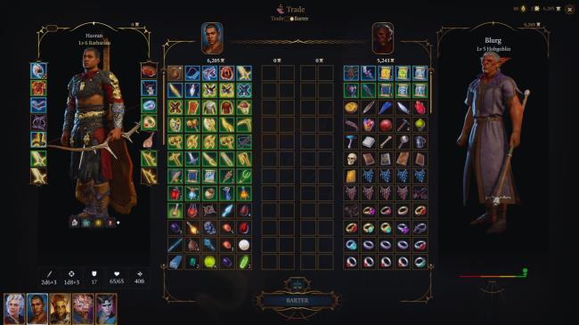 Baldur's Gate 3 - UI of a hobgoblin merchant in the Underdark