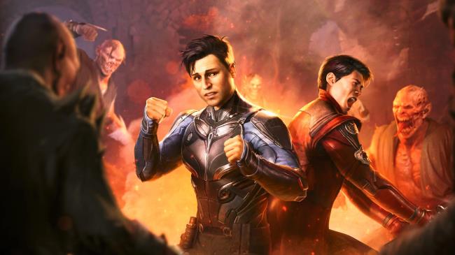 A picture showing two humans being attacked by Baraka's people.