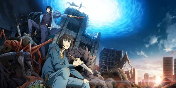 Solo Leveling art showing hunters who have just taken down beasts