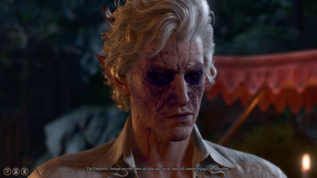 Baldur's Gate 3 - The Emperor, a mindflayer, speaking to the player