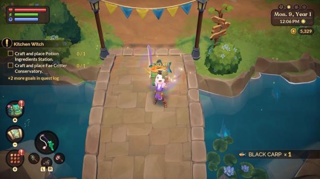 a farmer catching a new fish from the river fae farm fishing